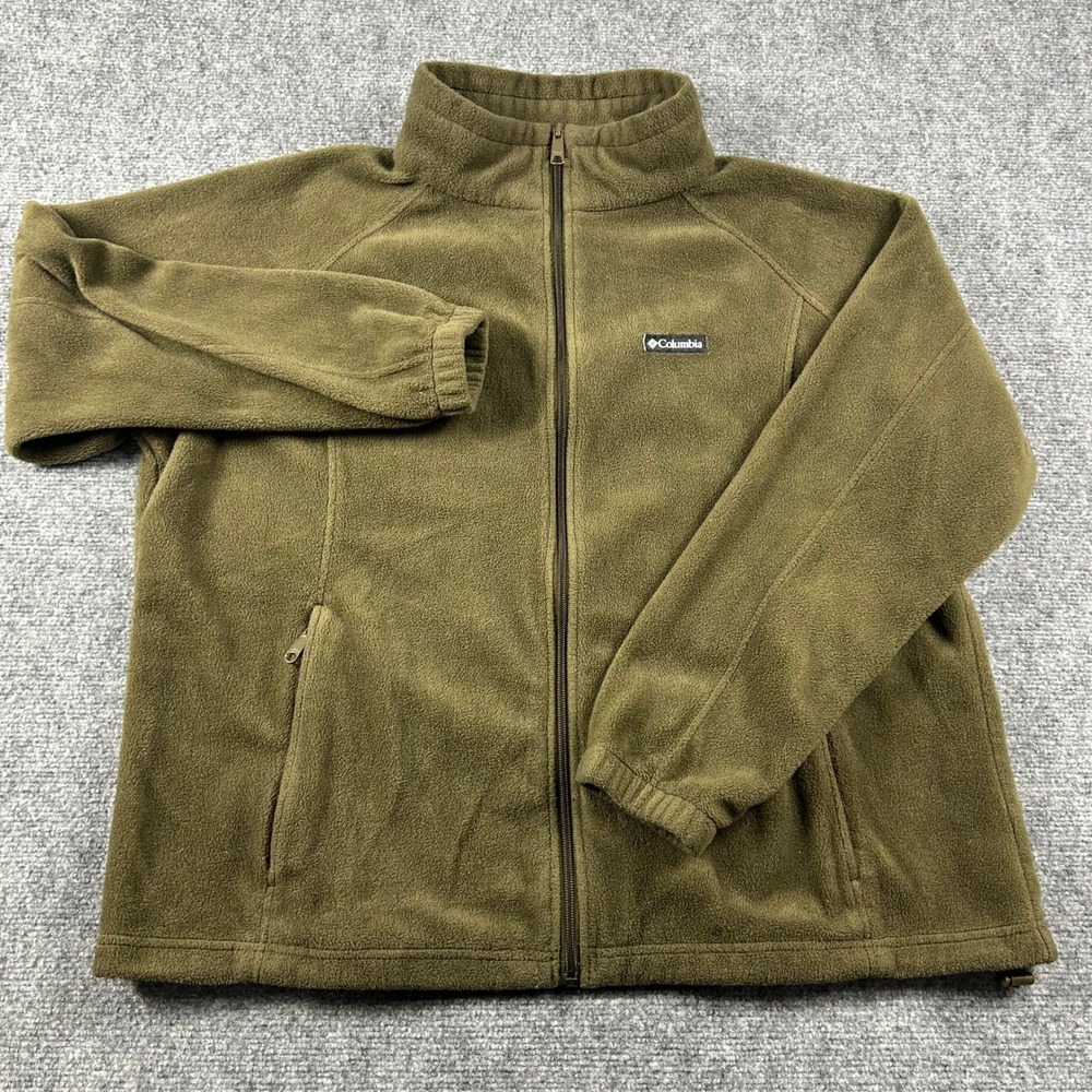 Columbia Benton Springs Fleece Jacket Womens 2X Olive Green Full Zip Outdoor - Picture 2 of 7